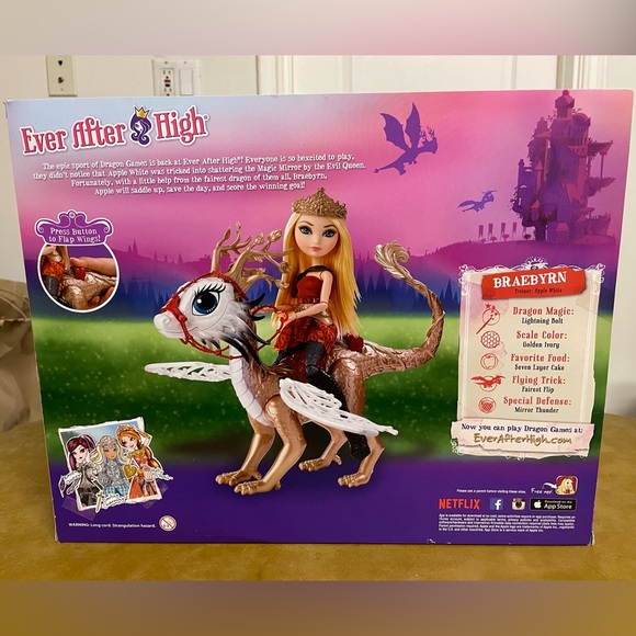 Ever After High Apple White Dragonrider Dragon Games Braebyrn Dragon NWT NRFB - Picture 9 of 15